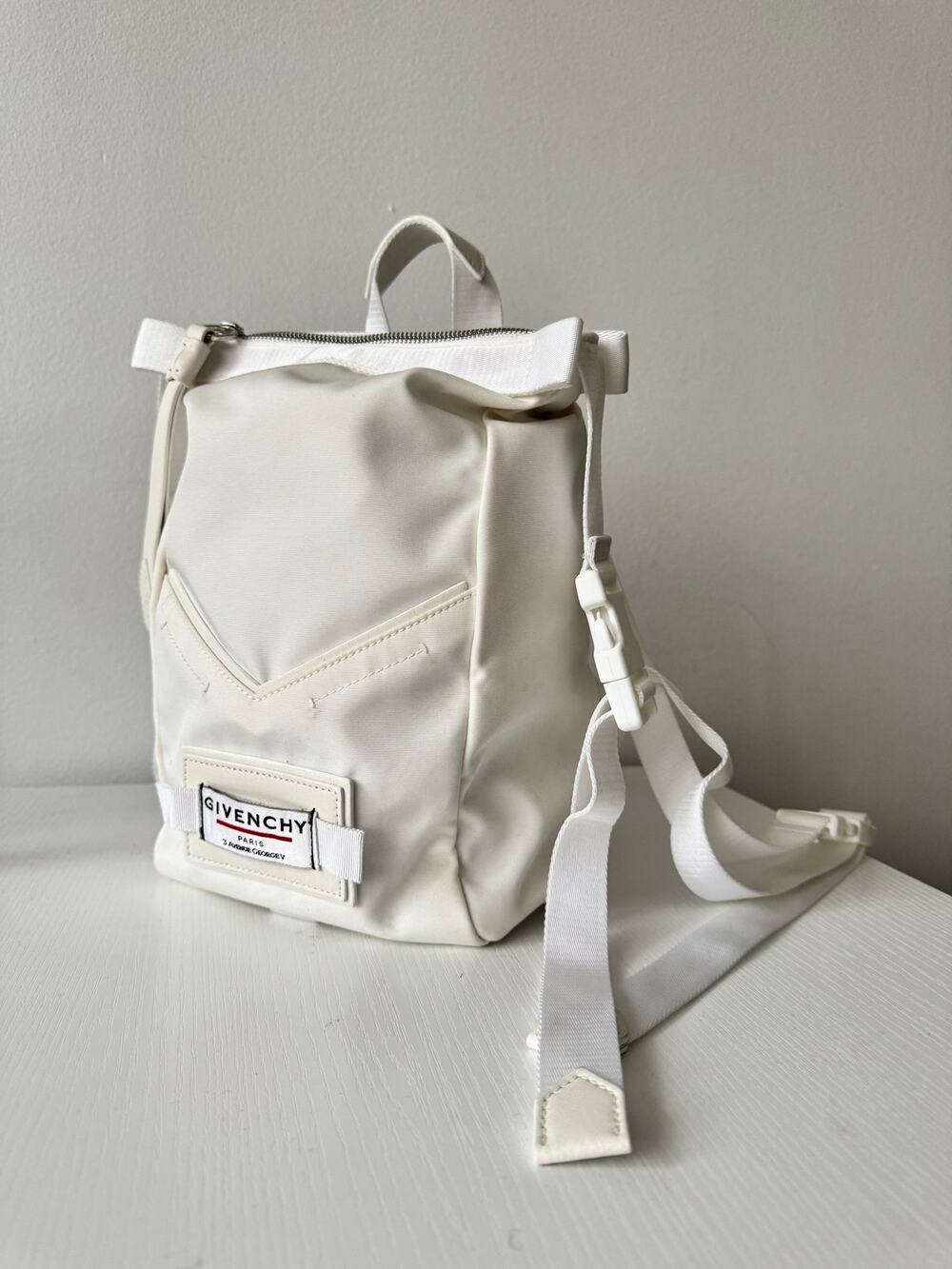 Givenchy Downtown Mini Nylon Backpack White